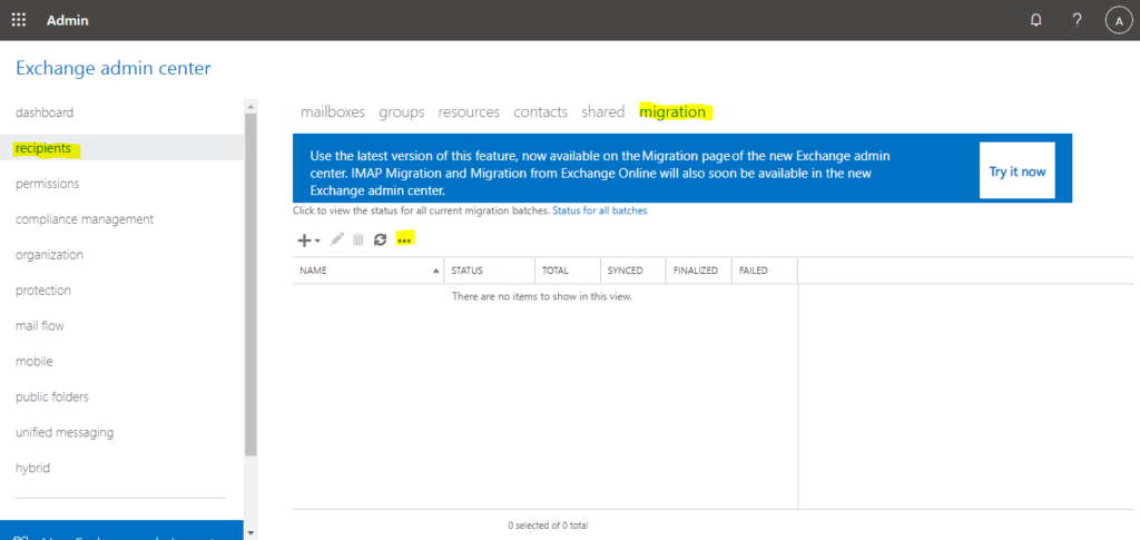 migration endpoint in microsoft 365